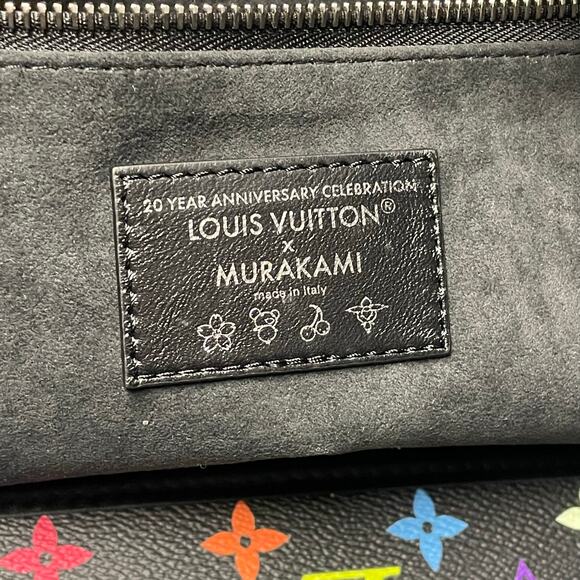 NWT Louis Vuitton x Murakami Carryall Vibe MM Noir Multicolor Handbag + Wristlet - Picture 11 of 16